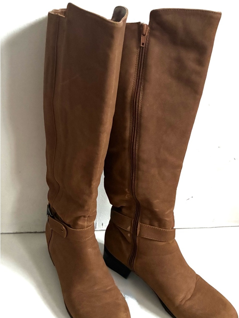 Nautica Tall Buckle Strap Over-the-Knee Boots - Brown